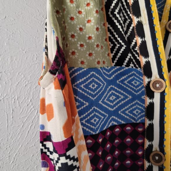 Anthropologie Women's Boho Patchwork Sleeveless Dress festival wear - Picture 5 of 13